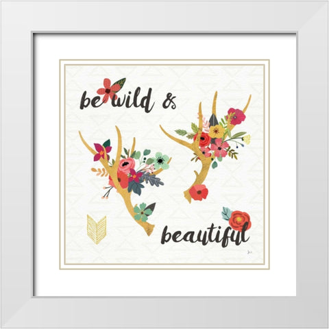 Boho Beauty I White Modern Wood Framed Art Print with Double Matting by Aiken, Jess