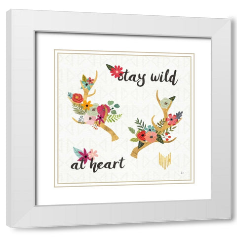Boho Beauty II White Modern Wood Framed Art Print with Double Matting by Aiken, Jess