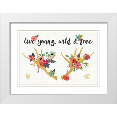 Boho Beauty III White Modern Wood Framed Art Print with Double Matting by Aiken, Jess