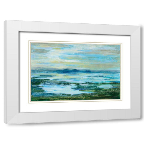 Northern Lake Green White Modern Wood Framed Art Print with Double Matting by Vassileva, Silvia