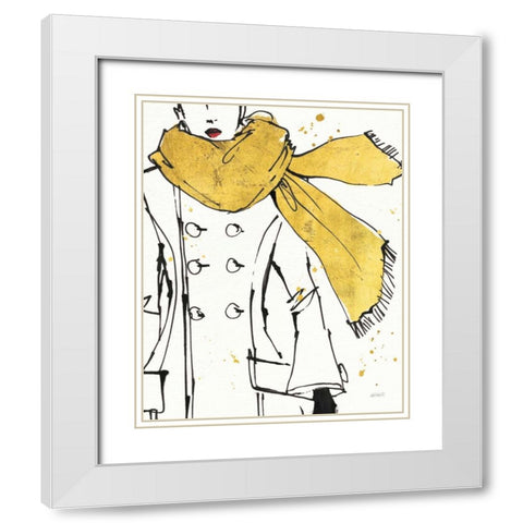Fashion Strokes III White Modern Wood Framed Art Print with Double Matting by Tavoletti, Anne