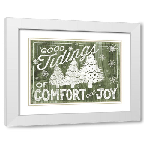 Rustic Holiday III White Modern Wood Framed Art Print with Double Matting by Marshall, Laura