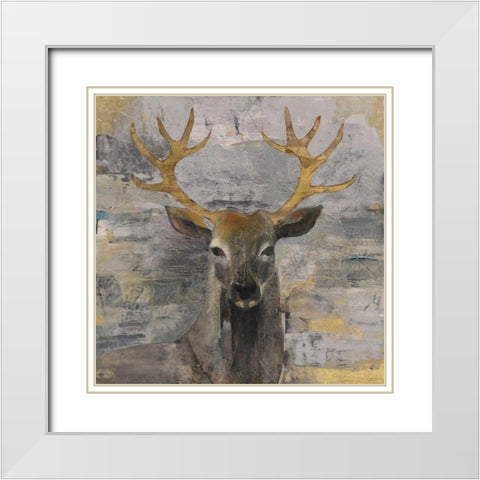 The Leader Gold Light Grey White Modern Wood Framed Art Print with Double Matting by Hristova, Albena