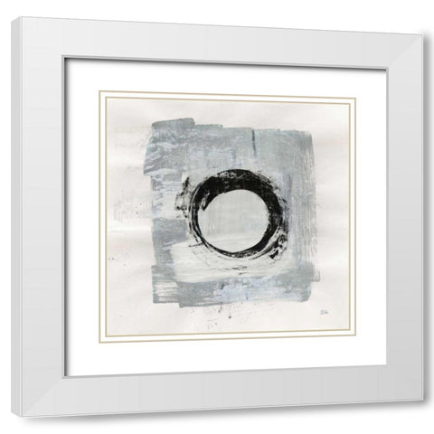Zen Circle I White Modern Wood Framed Art Print with Double Matting by Averinos, Melissa