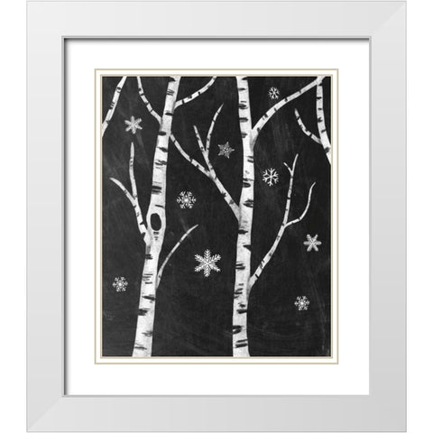 Snowy Birches II White Modern Wood Framed Art Print with Double Matting by Urban, Mary