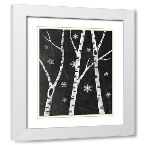 Snowy Birches III White Modern Wood Framed Art Print with Double Matting by Urban, Mary