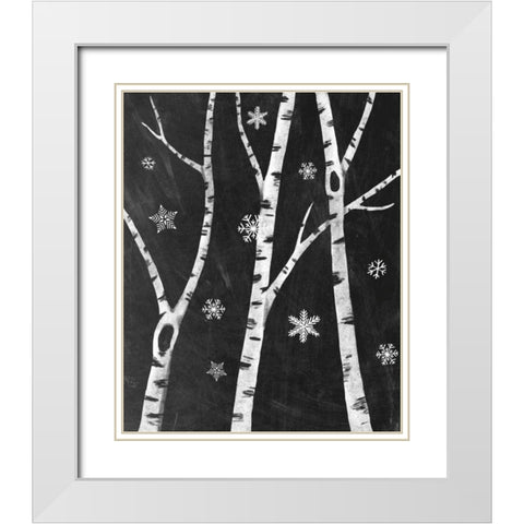 Snowy Birches III White Modern Wood Framed Art Print with Double Matting by Urban, Mary