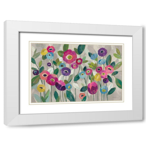 Fairy Tale Flowers V Pink White Modern Wood Framed Art Print with Double Matting by Vassileva, Silvia