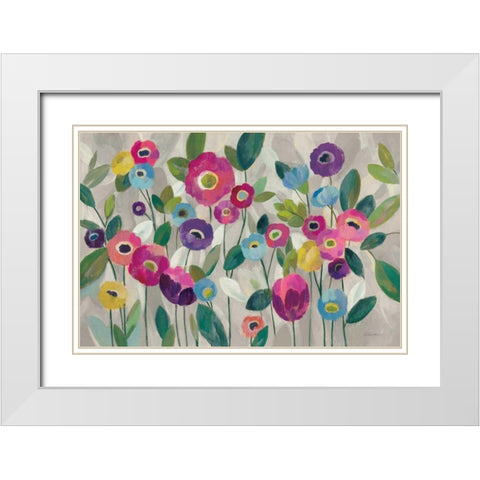Fairy Tale Flowers V Pink White Modern Wood Framed Art Print with Double Matting by Vassileva, Silvia
