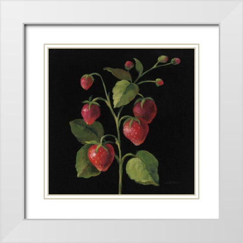 Fraise no Words White Modern Wood Framed Art Print with Double Matting by Vassileva, Silvia