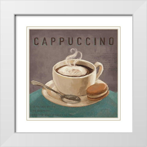 Coffee and Co I Teal and Gray White Modern Wood Framed Art Print with Double Matting by Penner, Janelle