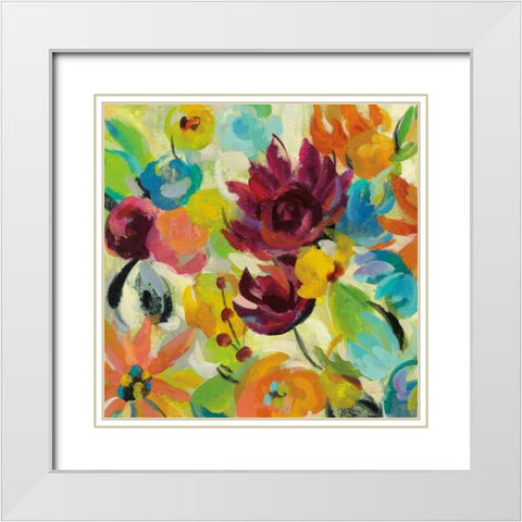 Autumn Joy II White Modern Wood Framed Art Print with Double Matting by Vassileva, Silvia