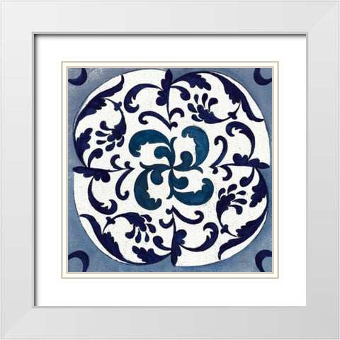 Coast Lines I Indigo and Cream White Modern Wood Framed Art Print with Double Matting by Vassileva, Silvia