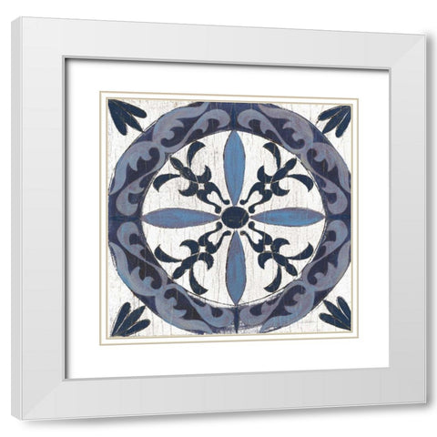 Downtown II Indigo and Cream White Modern Wood Framed Art Print with Double Matting by Vassileva, Silvia