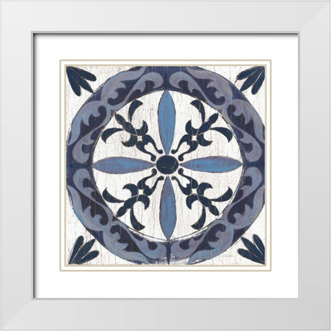 Downtown II Indigo and Cream White Modern Wood Framed Art Print with Double Matting by Vassileva, Silvia