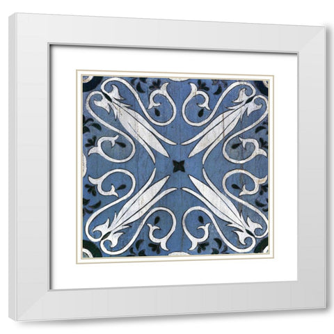 Oxford II Indigo and Cream White Modern Wood Framed Art Print with Double Matting by Vassileva, Silvia