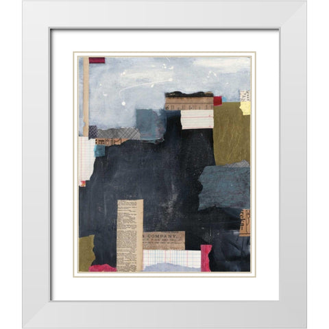 Block Abstract II v2 White Modern Wood Framed Art Print with Double Matting by Prahl, Courtney