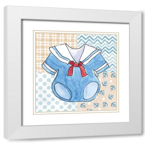 Coastal Baby II White Modern Wood Framed Art Print with Double Matting by Grove, Beth