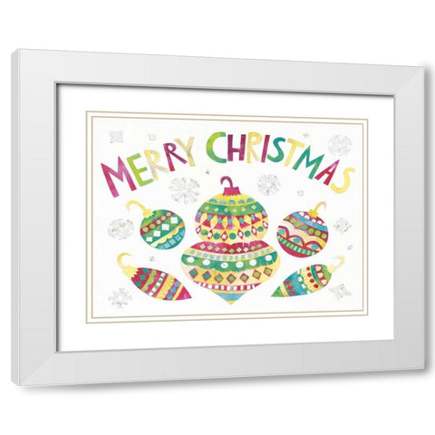 Winter Holiday III on White Bright White Modern Wood Framed Art Print with Double Matting by Wild Apple Portfolio