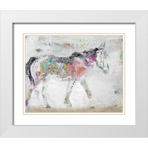 Wild Pinto Brown Crop White Modern Wood Framed Art Print with Double Matting by Day, Kellie