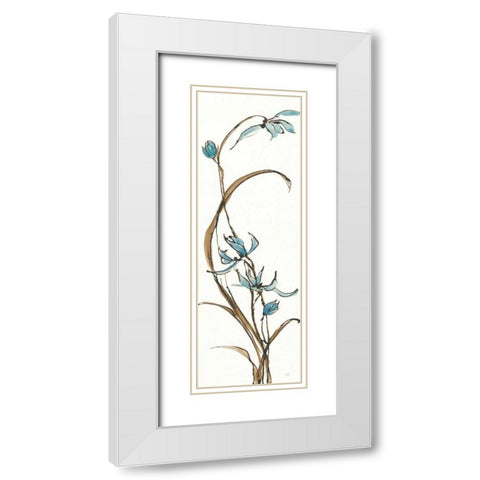 Spring Orchids II on White White Modern Wood Framed Art Print with Double Matting by Paschke, Chris