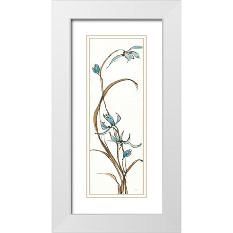 Spring Orchids II on White White Modern Wood Framed Art Print with Double Matting by Paschke, Chris
