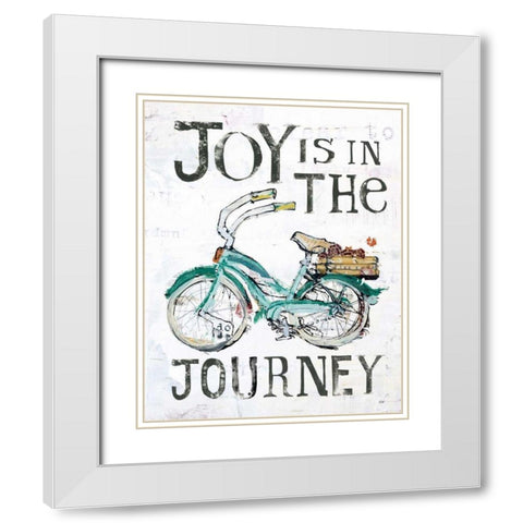 Joy is in the Journey White Modern Wood Framed Art Print with Double Matting by Day, Kellie