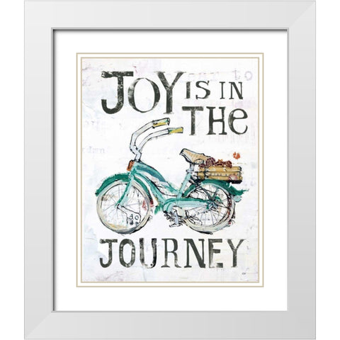 Joy is in the Journey White Modern Wood Framed Art Print with Double Matting by Day, Kellie