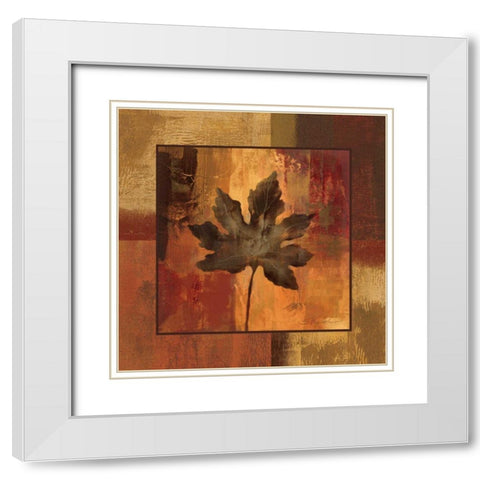 October Leaf I White Modern Wood Framed Art Print with Double Matting by Vassileva, Silvia