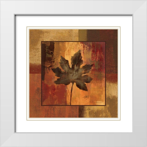 October Leaf I White Modern Wood Framed Art Print with Double Matting by Vassileva, Silvia