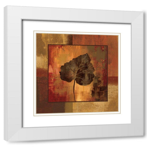October Leaf III White Modern Wood Framed Art Print with Double Matting by Vassileva, Silvia