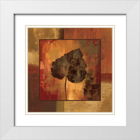 October Leaf III White Modern Wood Framed Art Print with Double Matting by Vassileva, Silvia