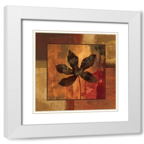 October Leaf IV White Modern Wood Framed Art Print with Double Matting by Vassileva, Silvia