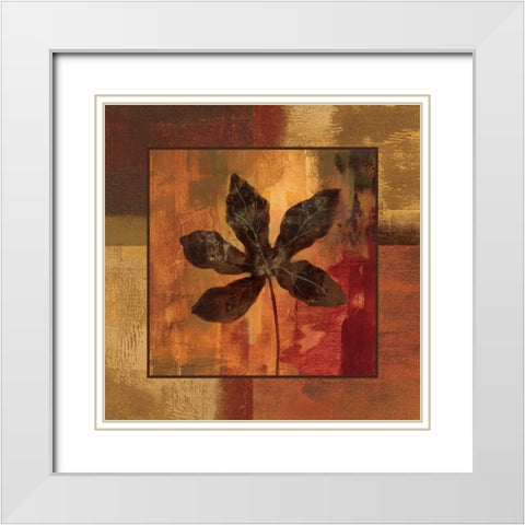 October Leaf IV White Modern Wood Framed Art Print with Double Matting by Vassileva, Silvia