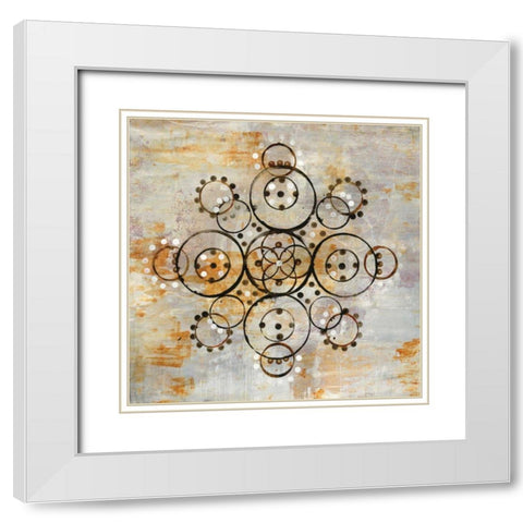 Saffron Mandala I Crop White Modern Wood Framed Art Print with Double Matting by Averinos, Melissa