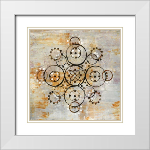 Saffron Mandala I Crop White Modern Wood Framed Art Print with Double Matting by Averinos, Melissa