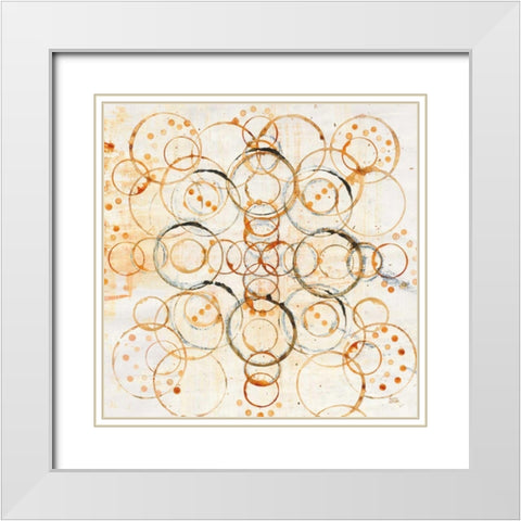 Henna Mandala I Crop White Modern Wood Framed Art Print with Double Matting by Averinos, Melissa