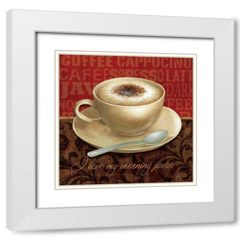 Coffee Talk I White Modern Wood Framed Art Print with Double Matting by Brissonnet, Daphne