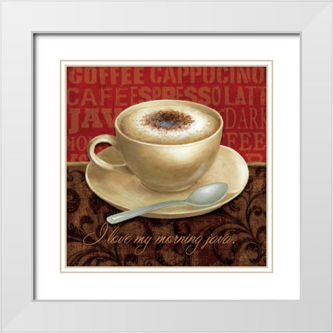 Coffee Talk I White Modern Wood Framed Art Print with Double Matting by Brissonnet, Daphne