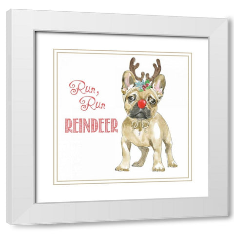 Glamour Pups Christmas V White Modern Wood Framed Art Print with Double Matting by Grove, Beth