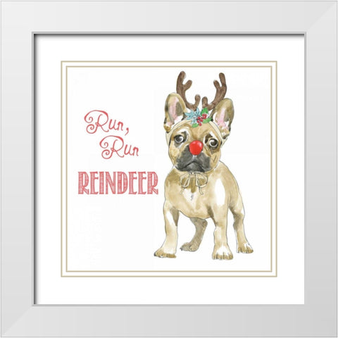 Glamour Pups Christmas V White Modern Wood Framed Art Print with Double Matting by Grove, Beth