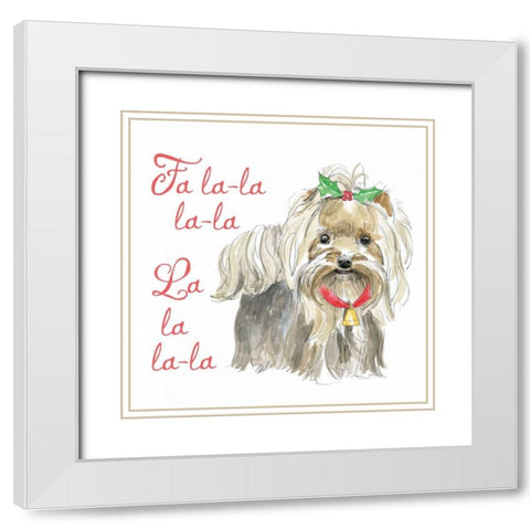 Glamour Pups Christmas VI White Modern Wood Framed Art Print with Double Matting by Grove, Beth