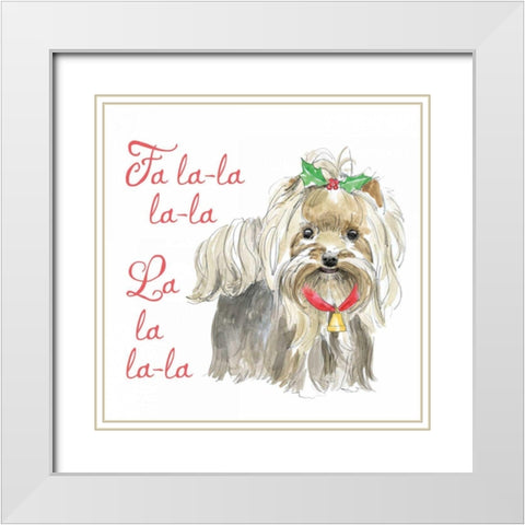 Glamour Pups Christmas VI White Modern Wood Framed Art Print with Double Matting by Grove, Beth