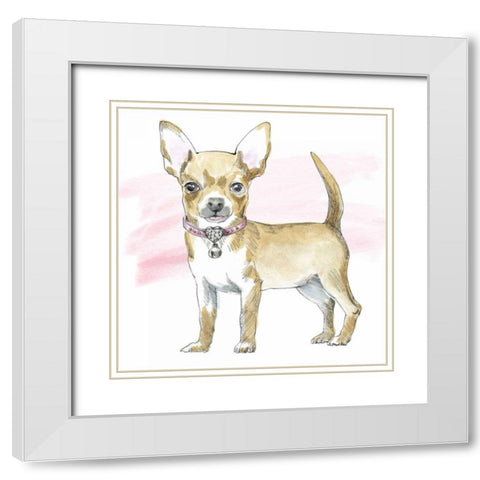 Glamour Pups VII White Modern Wood Framed Art Print with Double Matting by Grove, Beth