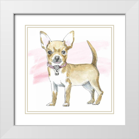 Glamour Pups VII White Modern Wood Framed Art Print with Double Matting by Grove, Beth