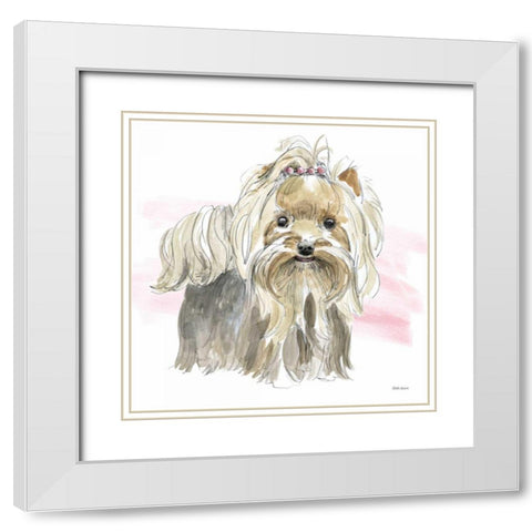 Glamour Pups XII White Modern Wood Framed Art Print with Double Matting by Grove, Beth