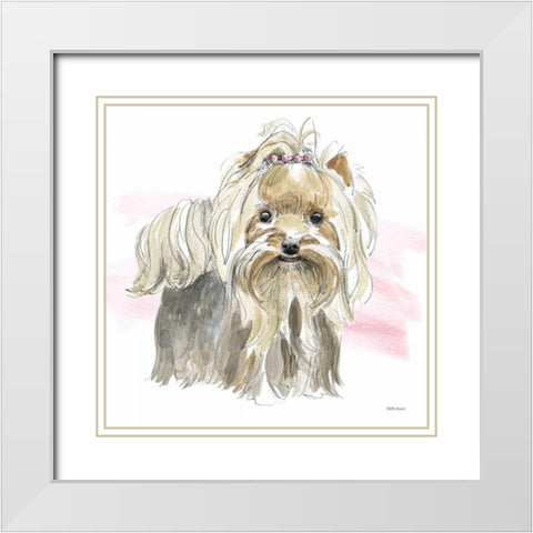 Glamour Pups XII White Modern Wood Framed Art Print with Double Matting by Grove, Beth