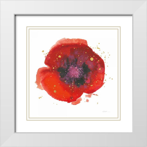 Splash V with Gold White Modern Wood Framed Art Print with Double Matting by Novak, Shirley
