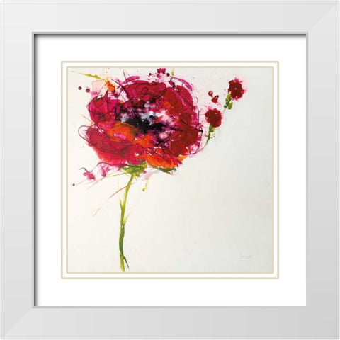 Poppy Master on White White Modern Wood Framed Art Print with Double Matting by Griggs, Jan
