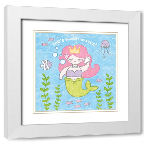 Magical Mermaid I White Modern Wood Framed Art Print with Double Matting by Hershey, Moira